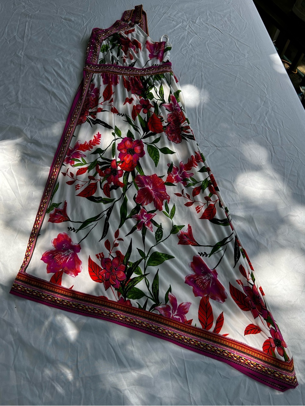 INC International Concepts Pink and Multicolor Floral Embellished VNeck Dress 1X - Picture 13 of 16